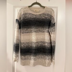 Hollister Women's Striped Sweater - Black, Gray, Cream